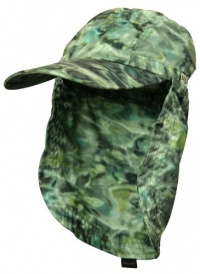 Aqua Design Mens Sun Protection Camo Long Bill Fishing Cap with Neck Cape