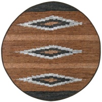 Matador Brown Diamonds Leather Chindi Rug Rug Size: Round 6'