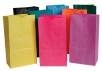 School Smart Flat Bottom Paper Bags - 6 x 11 inches - Pack of 28 - Assorted Colors