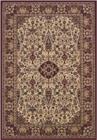 Area Rug 3x3 Octagon European Ivory-Red Color - Couristan Everest Collection