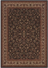 Area Rug 3x3 Octagon European Black Color - Couristan Everest Collection