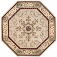 Area Rug 6x6 Octagon Transitional Beige Color - Nourison Versailles Palace Collection