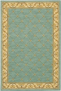 Area Rug 8x10 Rectangle Transitional Robins Egg Blue-Ivory Color - Karastan Sierra Mar Collection