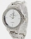 TRENDY FASHION CRYSTAL STUDDED BRACELET WATCH BY FASHION DESTINATION | (Silver)