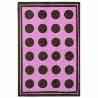 Townhouse Rugs Polka Dot Border Pink Rug, 40-Inch by 60-Inch