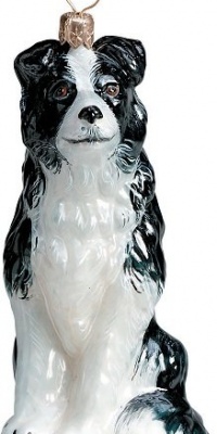 Joy to the World Collectibles European Blown Glass Pet Ornament, Border Collie