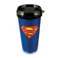 Vandor 74551 Superman Plastic Travel Mug, Blue, 16-Ounce