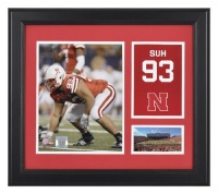 Ndamukong Suh Framed Campus Legend 12x15 Collage | Details: Nebraska Cornhuskers