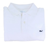 Vineyard Vines Mens White Cap Solid Classic Pique Polo Shirt