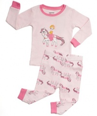 Leveret Princess Horses 2 Piece Pajama 100% Cotton (Size 6M-5T)