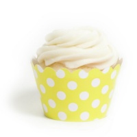 Dress My Cupcake Yellow Polka Dot Cupcake Wrappers, Set of 12