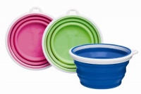 Bamboo Silicone Pop-Up Travel Bowl, 1-Cup, Colors Vary