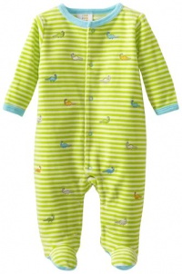 ABSORBA Baby-Boys Newborn Dinosaur V Footie, Green, 3-6 Months