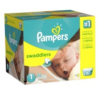 Pampers Swaddlers Diapers Size 1 Economy Pack Plus 216 Count