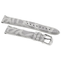 Michele 18Mm White &Amp; Silver Fashion Patent Ms18aa350127 Strap