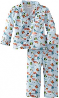 ABSORBA Baby-Boys Infant Cars Pajama Set, Blue Print, 12 Months