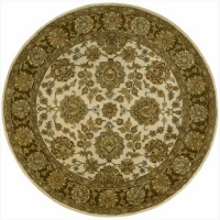 Nourison JA31 Jaipur Round Hand Tufted Area Rug, 6-Feet, Ivory/Brown