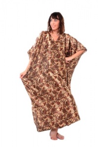 Up2date Fashion Kaftan/Caftan with Brown & Baige Paisley Print, Plus Size, Style#Caf-48