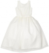 Us Angels Girls 7-16 Classic Organza Full Skirt Dress, Ivory, 8