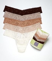 Hanky Panky Signature Lace Low Rise Thong 5-Pack, One Size, Newer Neutrals