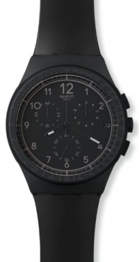 Swatch Originals Black Efficiency Chronograph Black Silicone Mens Watch SUSB400