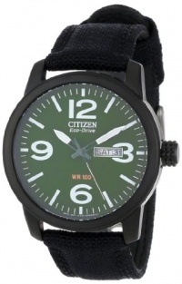 Citizen Men's BM8475-00X Eco-Drive Military Black Plated Steel Canvas Strap Watch