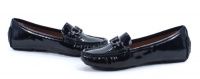 Donald J. Pliner Viky Black Patent Leather Slip On Loafer Shoes