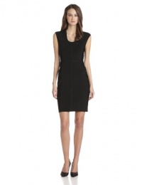 Vince Camuto Women's Cap Sleeve Bondage Dress, Rich Black, Small