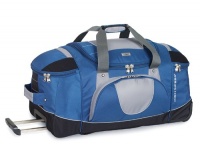 High Sierra A.T. Ultimate Access Wheeled Duffel with Backpack Straps Blue Yonder/Tungsten/Black