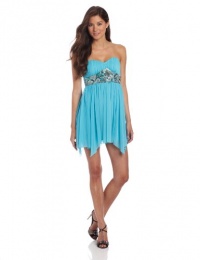 Sequin Hearts by My Michelle Juniors Lace Up Back Dress, Aqua, 3