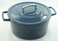 Cobalt Blue Enameled Cast Iron 6 Qt. Round Dutch Oven Casserole