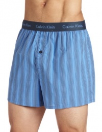 Calvin Klein Men's Woven Slim Fit Boxer, Boardwalk Stripe, Small