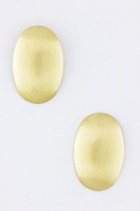 TRENDY FASHION METAL OVAL EARRINGS BY FASHION DESTINATION | (Gold)