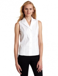 Jones New York Women's White Sleeveless Easy Care Shirt Size 8P