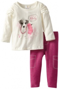 ABSORBA Baby-Girls Infant Denim Legging Set Dog, White, 18 Months