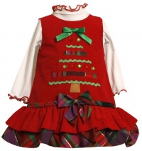 Bonnie Baby-girls Newborn Corduroy Jumper Set With Tiered Skirt