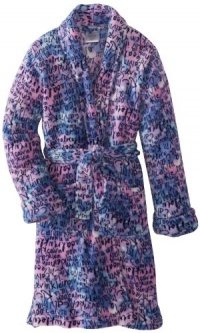 Calvin Klein Girls 7-16 Plush Printed Robe, Assorted, X-Small 5/6