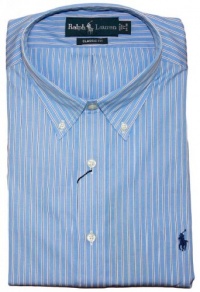 Polo Ralph Lauren Classic-Fit Striped Dress Shirt, Blue, 17 34/35