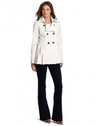 Via Spiga Women's Bella Double-Breasted Cropped Trench, Pearl, XL US