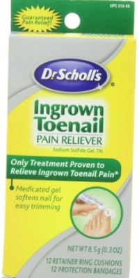 Dr. Scholl's Ingrown Toenail Pain Reliever, 1 kit, (w/ Gel, 12 retainer rings & 12 protection bandages)