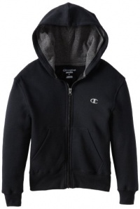 Champion Boys 8-20 Authentic Fleece Zip Front Hoodie, Black, Small