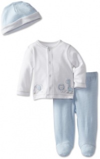 Little Me Baby-Boys Safari TMH Pant Set, White/Light Blue, Newborn