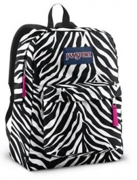 JANSPORT SUPERBREAK BACKPACK SCHOOL BAG - Black/ white/ Pink Zebra