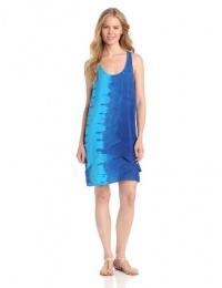 C&C California Women's Bemberg Tie Dye Layer Dress, Mirage, Medium