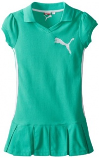 PUMA Girls 7-16 Short Sleeve Polo Racing Dress, Mint Leaf, Medium