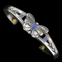 Biomagnetic Bracelets - Butterfly Cast In Lead-Free Fine Pewter Use Rare Earth Gold Plated Magnets