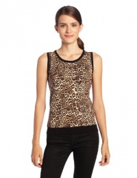 Jones New York Women's Petite Sleeveless Printed Shell Sweater Tank