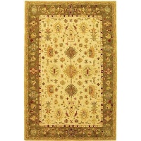 Safavieh Anatolia Collection Handmade Hand-Spun Wool Area Rug, 5 by 8-Feet, Ivory/Light Green