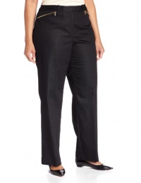 Calvin Klein Women's Plus-Size Faux Denim Zipper Madison Pant