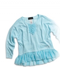 GUESS Kids Girls little girl burnout top, AQUA (4)